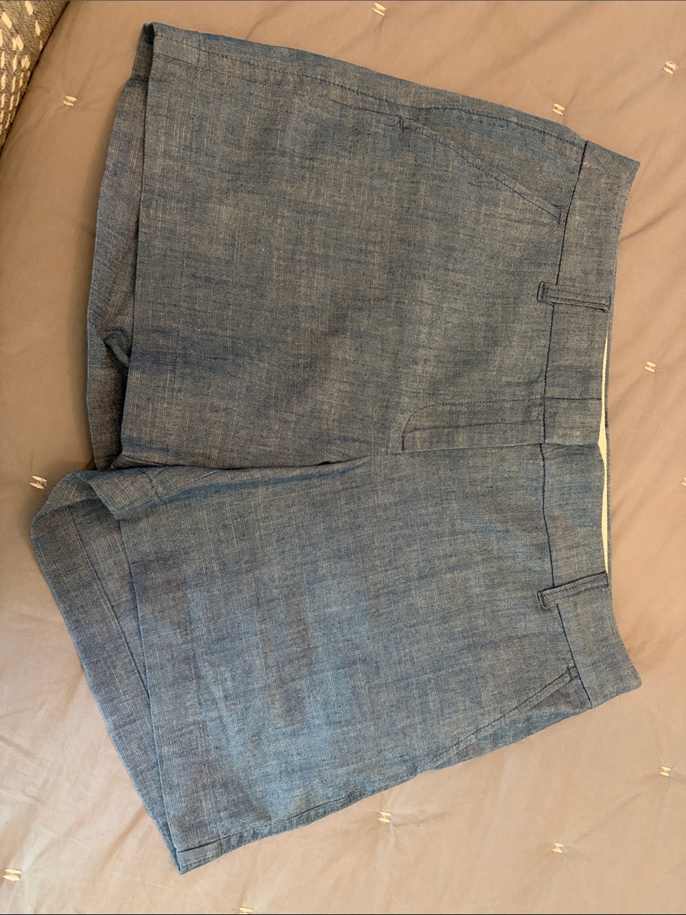 J. Crew Women's Chambray Blue Flat-Front Shorts, 6